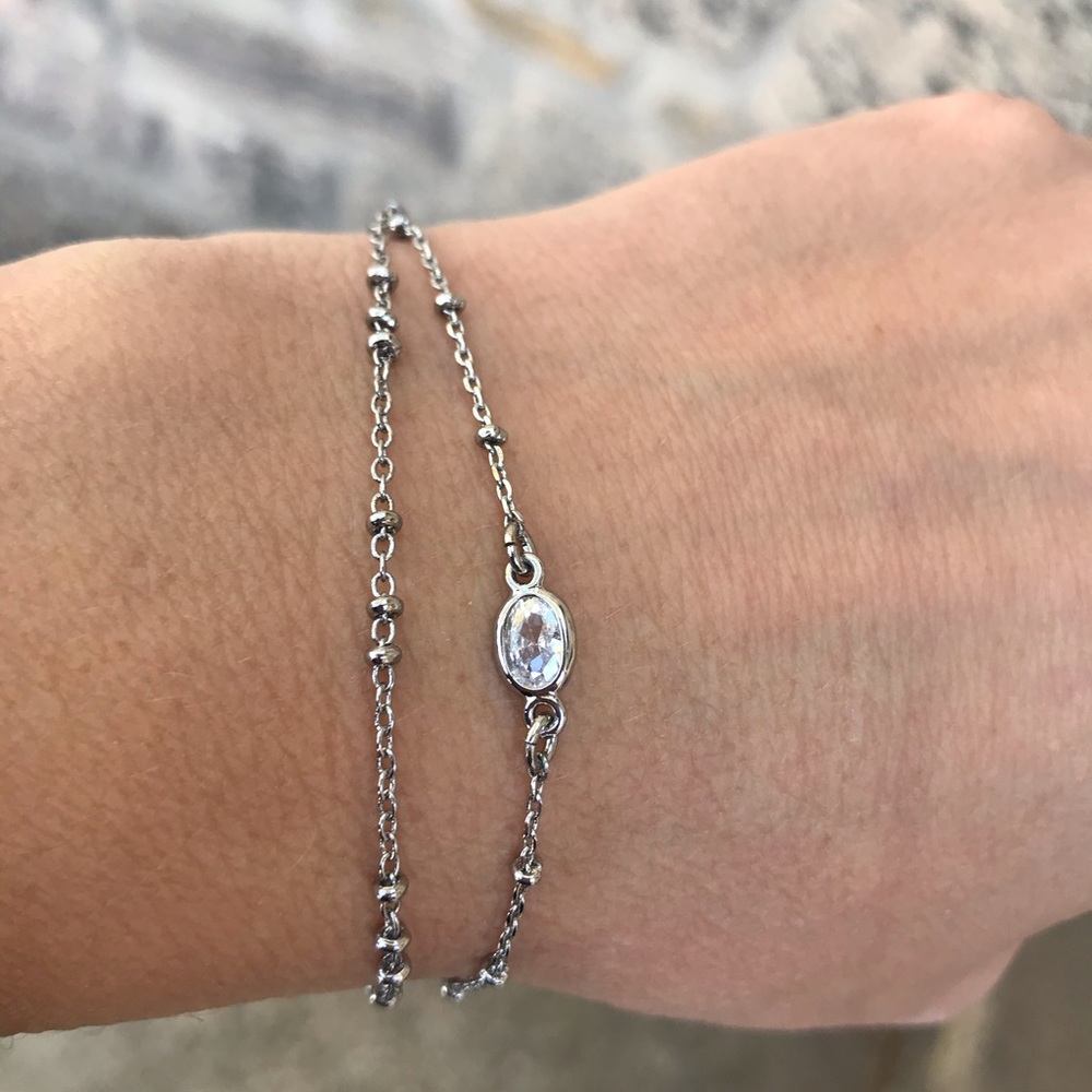 Chloe + Isabel Crystal Drop 2 row bracelet
